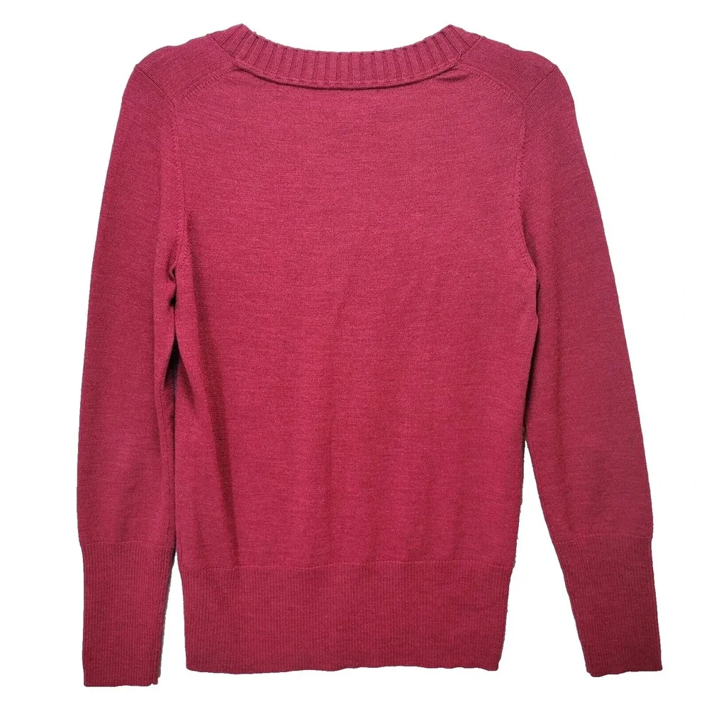 Banana Republic Sweater‎ Mens S Extra Fine Italian Merino Wool Burgundy Business